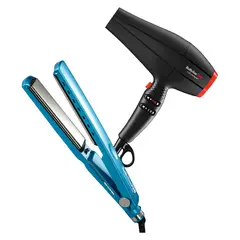 Babyliss Pro - Combo BabylissPRO Alisadora Nano Titanium XL y Secador Turbo XTREME