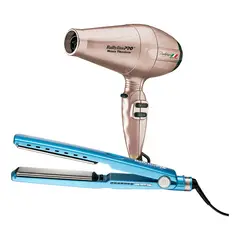 Babyliss Pro - Combo BabylissPRO Alisadora Nano Titanium XL y Secador Portofino Rose