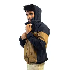 DM DEXMEN - Cortaviento Dexmen Bicolor Capucha Marrón