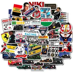 GENERICO - Sticker Formula 1 pack 50 pegatinas f1 autos resistente al agua