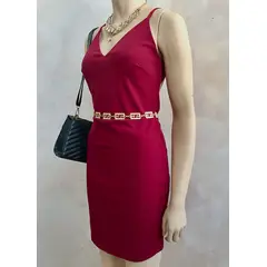 GENERICO - Vestido Midi Ritta Color Vino Estacion 108