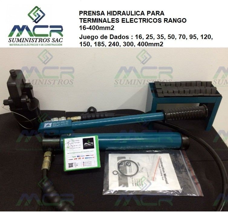 PRENSA HIDRAULICA PARA TERMINALES ELECTRICOS RANGO DE 16-400mm2