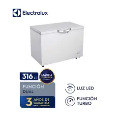 ELECTROLUX - Congelador Horizontal 316L Blanco Dual EFCC32C2HQW