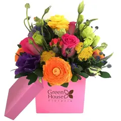 GREEN HOUSE FLORERIA - Arreglo de Flores en Caja - Linea Colors