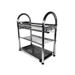 GENERICO - Escurridor de Platos para Cocina 3 Niveles en Acero Inoxidable