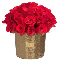 GREEN HOUSE FLORERIA - Arreglo de 24 Rosas Naturales Glam Gold