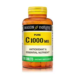 MASON NATURAL - Vitamina C Pura - Refuerzo Inmunológico 1000 Mg (100 Tabletas) -