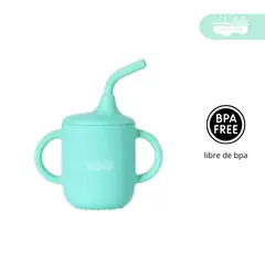 GENERICO - Vasito de Silicona para Bebé antiderrame turquesa