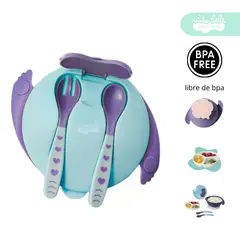 GENERICO - Set De alimentación plato Con Tapa Portable de bebé