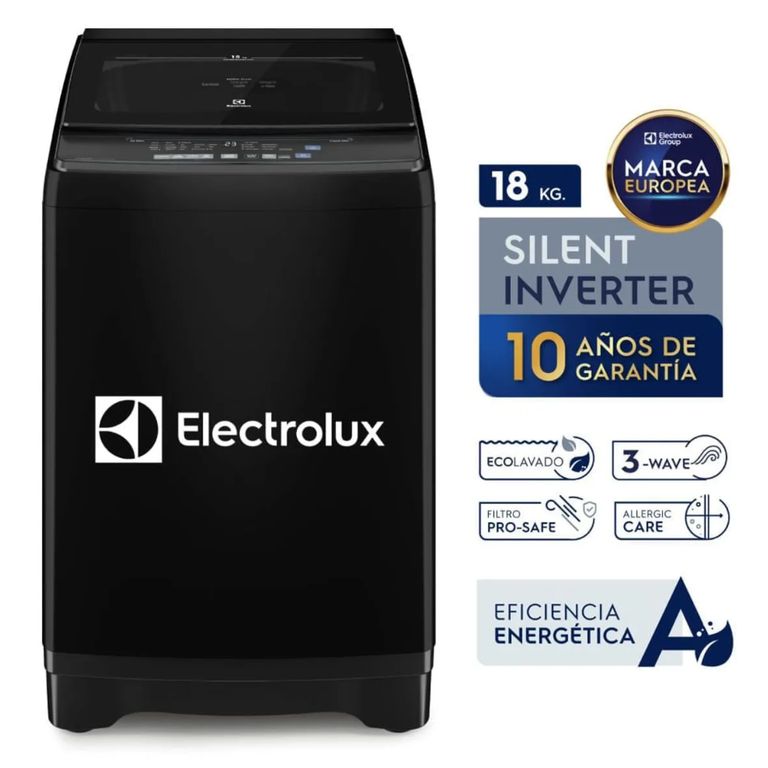 Lavadora Carga Superior 18kg Inverter Negro EWIP18F2XSWB