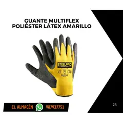 STEELPRO - GUANTE MULTIFLEX LÁTEX AMARILLO - TALLA L - PACK X 6 PARES