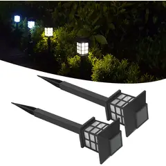 OEM - Pack 2 Faroles Solares LED para Exteriores Jardin Estaca