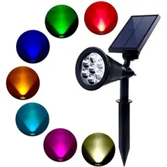 OEM - Luz 7LED RGB Solar Estaca Recargable con Sensor para Jardin y Pared