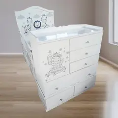 GENERICO - Cama cuna de plaza y media comoda desmontable blanco bebe