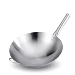 GENERICO - SARTEN WOK CHIFERO DE ACERO INOXIDABLE 38CM
