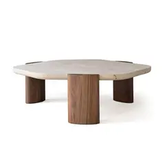 SLATERS PERU - MESA DE CENTRO DE DISEÑO EN MARMOL Y MADERA