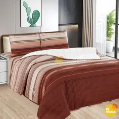 CASATEX - CUBRECAMA Tela Hipoalergénico con Carnero KING + Set de Sábanas