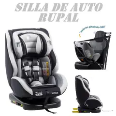 EBABY - Silla de Auto Giratorio sistema ISOFIX Rupal-Gris Claro