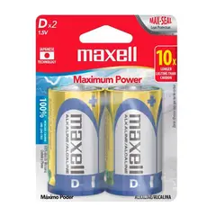 MAXELL - Batería LR20 Alcalina 1.5V D, Paquete de 2 Unidades