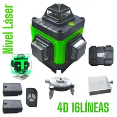 OEM - Nivel Láser Verde 4D 16Líneas 360grados Autonivelación 2Baterias