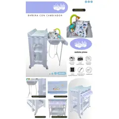 GENERICO - Bañera con Cambiador de Bebé Modelo Jenna blanca