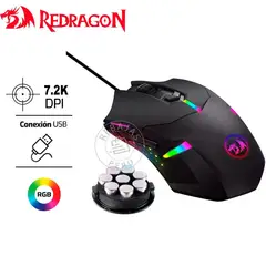REDRAGON - CENTROPHORUS M601-RGB Mouse Gamer RGB con Pesas Ajustables