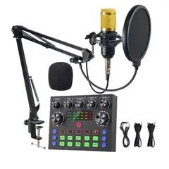 SEISA - Micrófono Condensador Podcast Tarjeta Mezcladora Consola Sonido