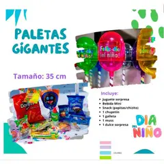 GENERICO - Pack 2 Chupetin gigante sorpresa fiestas cumple