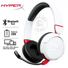 HYPERX CLOUD - Audifono Mini Kids Wireless Sonido batería de 25 h Blanco