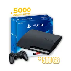 PlayStation 3 Slim Reacondicionado 500GB + Juegos de PS3 y Retro