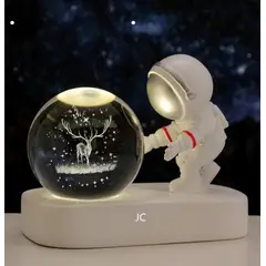 GENERICO - ESFERA CRISTAL 3D LÁMPARA MESA LUZ LED ASTRONAUTA ADORNO DECORATIVO