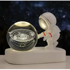 GENERICO - ESFERA CRISTAL 3D LÁMPARA MESA LUZ LED ASTRONAUTA ADORNO DECORATIVO