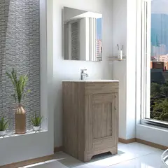 GENERICO - MUEBLE LAVAMANOS MARBELLA MIEL - ENVÍO ARMADO Y MELAMINA 18mm