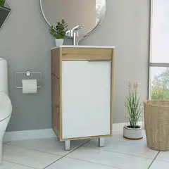 GENERICO - MUEBLE LAVAMANOS TORONTO 45 BLANCO-DUNA - ENVÍO ARMADO Y MELAMINA 18mm