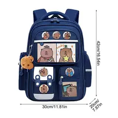 GENERICO - Mochila Escolar Capibara Multifuncional Impermeable T Oficio Azul