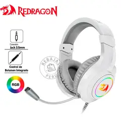 REDRAGON - HYLAS H260W-RGB White Sonido 50mm Mic Jack 35mm