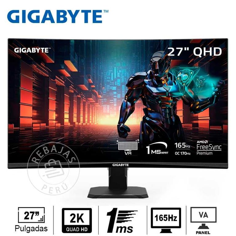 Monitor Curvo GS27QC 27 QHD 165Hz FreeSync y HDR