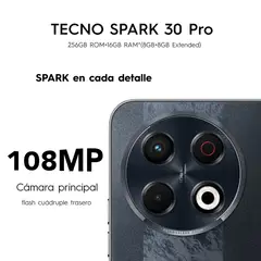 TECNO MOBILE - TECNO SPARK 30 PRO 8GB RAM 256GB ED. TRANSFORMERS COLOR OBSIDIAN EDGE CON ESTUCHE DE REGALO