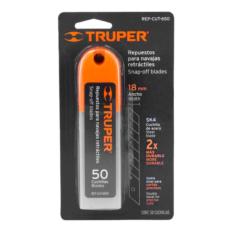 Cuchilla Cutter Hoja de 18mm Acero SK4 x 50 Uni 100101