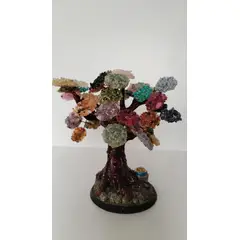 GENERICO - ARBOLITO DE LOS DESEOS BONSAI GRANDE CON PIEDRAS DE CUARZO 25CM