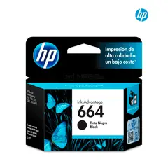 HP - Cartucho de Tinta 664 Negro F6V29AL Original