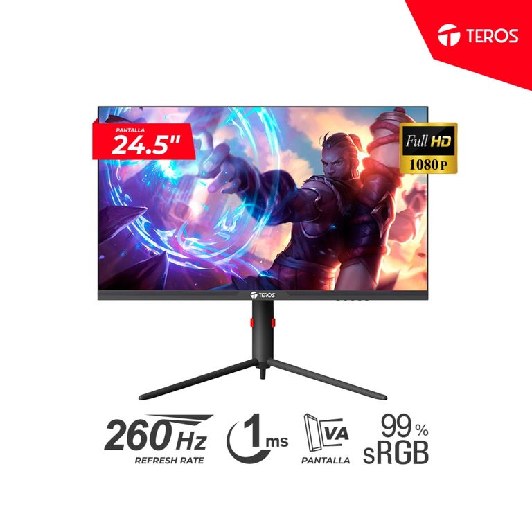 MONITOR GAMING TE-2472G 24 FHD VA 260HZ 1MS FreeSync 2HDMI 2DP