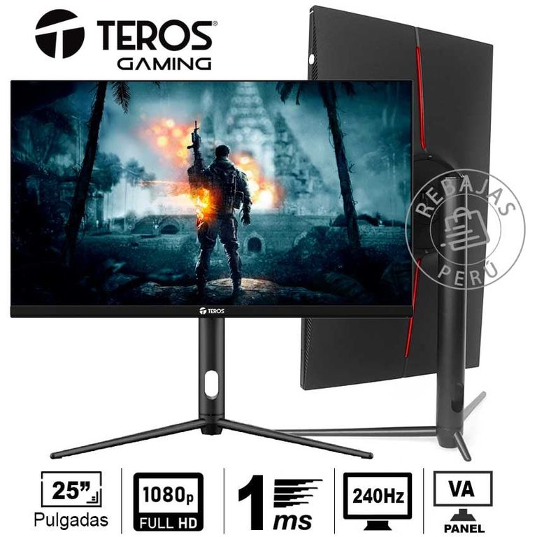 Monitor Gaming Teros TE-2410G 25 FHD 240Hz VA 1ms Adaptive Sync