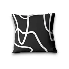 GENERICO - Funda Minimalista Home Lazos Blancos Sublimado Negro 50x50 Cm