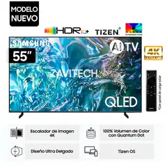 SAMSUNG - Televisor 55 Pulg. QLED Smart Tv TIZEN OS 4K UHD QN55Q60DAGXPE
