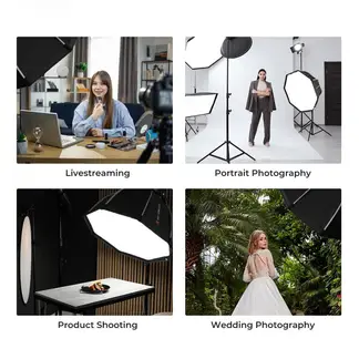 K&F CONCEPT - Softbox octagonal armado rápido de 65cm + grilla -