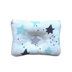 GENERICO - Almohada para Bebé Anti-Cabeza Plana - Celeste y Gris