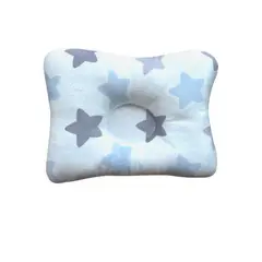 GENERICO - Almohada para Bebé Anti-Cabeza Plana - Gris con Celeste