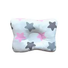 GENERICO - Almohada para Bebé Anti-Cabeza Plana - Gris con Fucsia