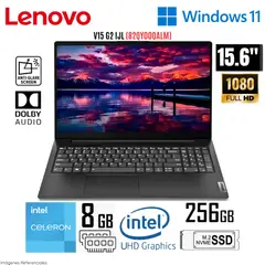 LENOVO - Laptop V15 G2 IJL Intel Celeron N4500 8GB RAM 256GB SSD 15.6 Pulg. FHD - 82QY00QALM